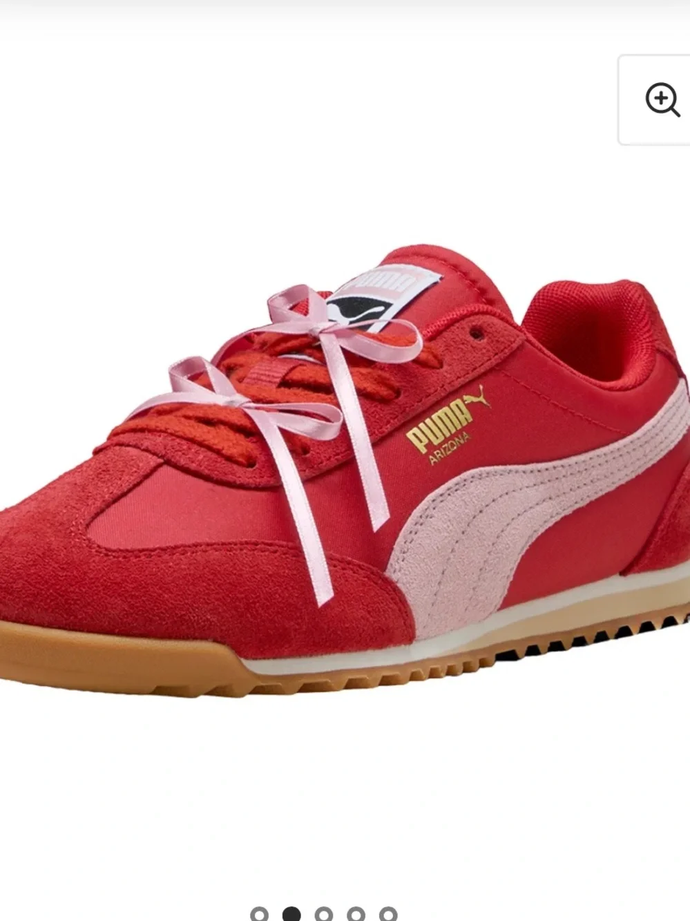 Puma Red and Pink Arizona Sneaker with Gum Sole